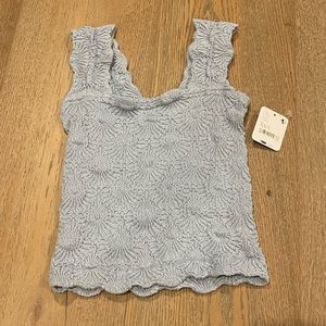 Free People Love letter cropped tank (blue)